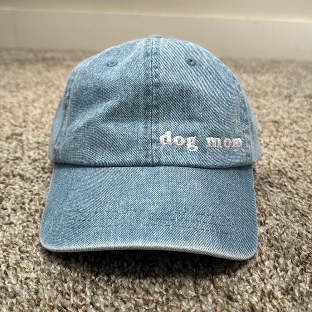 DOG MOM custom Denim Embroidered Hat in 100% cotton adjustable hat